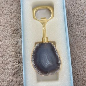 Natural White Agate Bottle Opener NWT